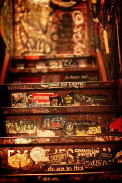 voicesofmisery:  CBGB’s by dreadfuldan on Flickr.The stairs