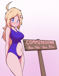 In case you missed it, Iâ€™ve opened up commissions from now until the end of November! If you&rsquo;d like more information about how to order a piece check out the following link:http://aryion.com/forum/blog.php?b=24965