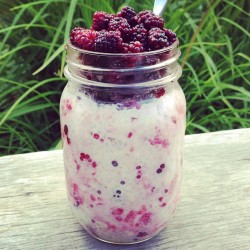 eat-to-thrive:  Overnight oats & chia seeds in a jar for