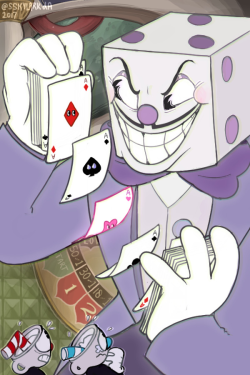 sssskylark:Art I did of King Dice from Cuphead!! <3 Love him!!