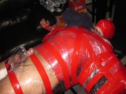 bondagejock:  Taped to a bench. Forced cup sniffing. 4 of 6.Dom: