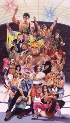 vanillamidget:  mengs-mullet:  Tom Fleming wrestling art  WOW!