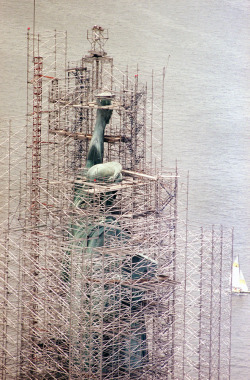 nikolawashere:  Statue of Liberty during restoration in New York