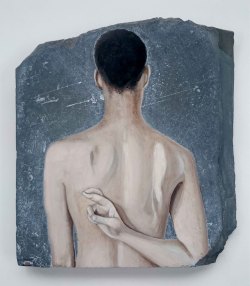 franciscohurtz:  mentira / lieóleo sobre pedra / oil on stone2015
