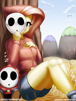 burgerkiss:      Fluttershy, in Shyguys paradise  view it on