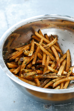 do-not-touch-my-food:  French Fries with Fresh Garlic and Dill