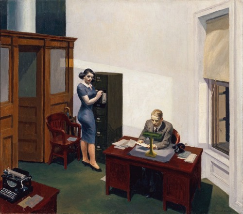 alaspoorwallace:Edward Hopper (American, 1882-1967), Office