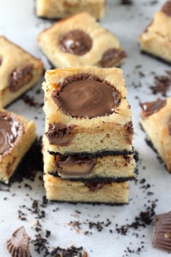 sweetoothgirl:  Black Bottom Banana Peanut Butter Cup Blondies