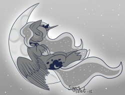 sugaryviolet:  Quick black and white commission as a thank you