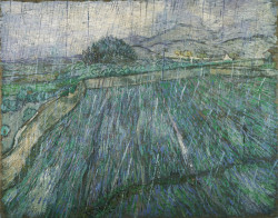 lesfoudres:  Vincent van Gogh - Rain [1889] (by Gandalf’s Gallery)