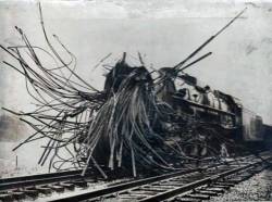 scifiseries:  A steam train after a boiler explosion.