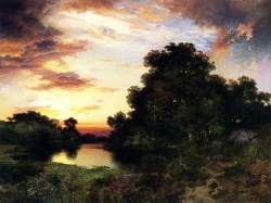 dekehlmark:    Thomas Moran (1837-1926), Sunset on Long Island.