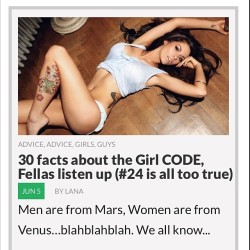 New post is out! Girl codes that every guy should know about.