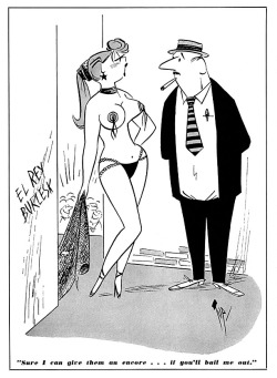 Burlesk cartoon by Bob “Tup” Tupper.. Scanned from the February