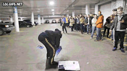 onlylolgifs:  Man destroys PS4 in public  To quote ‘South Park’,