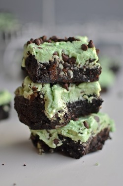 do-not-touch-my-food:  Mint Chocolate Chip Brownies