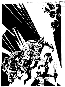 travisellisor:  Batman Hellboy Starman #1 cover by Mike Mignola