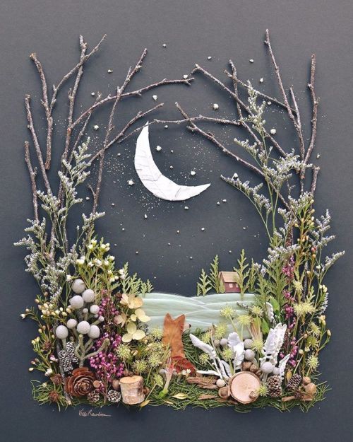 womansart: ‘Night Fox’ collage by Vicki Rawlins  