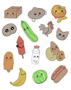 sugarmalkdraws:    Here is my first set of digital stickers.