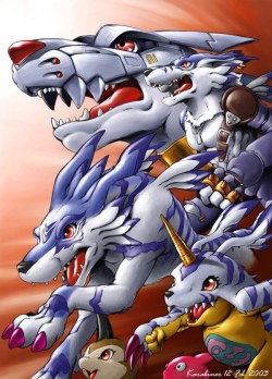 czarcastic-dog:  The entire Garurumon Digivolution line. Again,