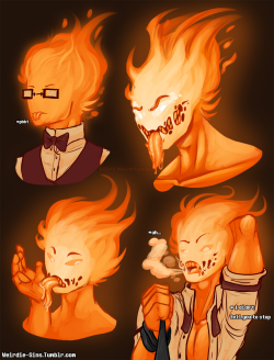 hipstermink:  weirdie-sins:  Some more Grillby doodles 8D  im.