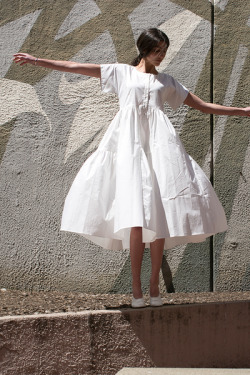 calivintage:  Maryam Nassir Zadeh Florenza Dress White Poplin