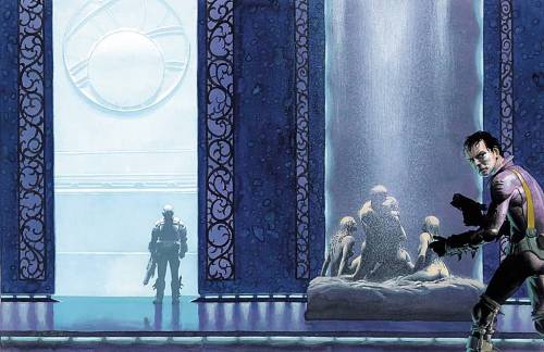 eighthtriangle:alexhchung:Vorkosigan Saga - cover art by Esad RibicBarrayar The Warrior’s Apprentice Borders of Infinity The Vor Game Cetaganda Brothers in Arms Mirror Dance Memory   Russian Empire in space, awesome book series