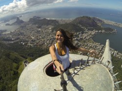stunningpicture:  Selfie on the top of the “Christ the Redeemer”