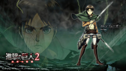 Eren, Mikasa, and Levi PC/Mobile wallpapers featuring artwork