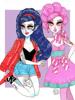 looneylolita:  Marceline & Bubblegum by Looneylolita 