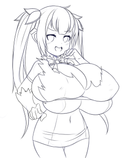 alphaerasure:  A derp doodle of Hestia (Danmachi) …..W-What..she