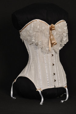 edwardian-time-machine: White Silk Wedding Corset by AlchemyRose08