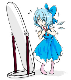 cirno (touhou) drawn by rochika gekijou - Danbooru