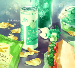 nk-illustrates: Melon Cream Cat 02.
