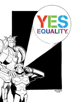 serikaizumi:  Chromedome and Rewind support YES EQUALITY!Art