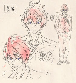 Kisumi’s model sheets ((He is so pretty!! ♡)) - Scans by