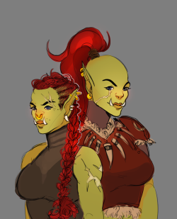 muruchi: orc sisters my character on the left (revka) and my