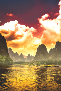 lsleofskye: Sunset in Guilin