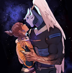 iniro: some intergalactic gay space romance w my ocs :^)