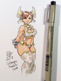 callmepo: Cool down tiny doodle - Chun Li cowbell!  [Like what I do? Show your support via my Ko-fi]   