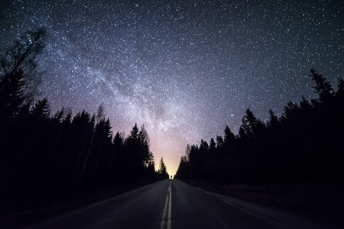 escapekit:  Finnish LandscapeFinnish photographer Mikko Lagerstedt has captured truly beautiful photos of the night sky. His images are composites of two photos taken from the same location, a short exposure of the sky merged with a significantly long