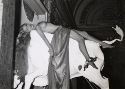  Jr. Girl on Bull 1940s vintage gelatin silver print 7 x 10 inches Weegee