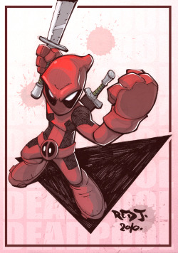 fuckyesdeadpool:  OC2 sketch 10 :: MiniDeadpool by ~Red-J