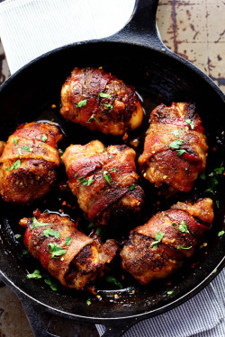 do-not-touch-my-food:    Sweet and Spicy Bacon Wrapped Chicken