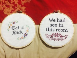 iwillitakyou:So I learned how to cross stitch.