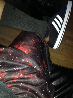 Love my galaxy shorts. And my Adidas so fresh.
