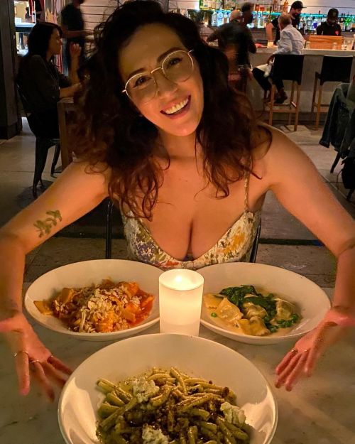 Baby’s first time dining in a restaurant that serves pasta