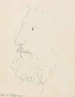 Pablo Picasso (Spanish, 1881-1973), Tête d’homme (Profil gauche), Juan-les-Pins,