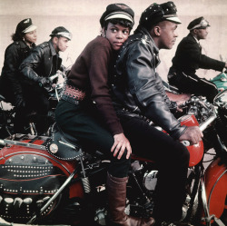 vintagegal:  Norman Parkinson- Harlem Motorcycle Gang c. 1959