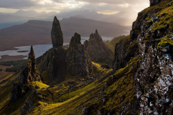 Silent sentinels (Old Man of Storr rock formations, Isle of Skye,